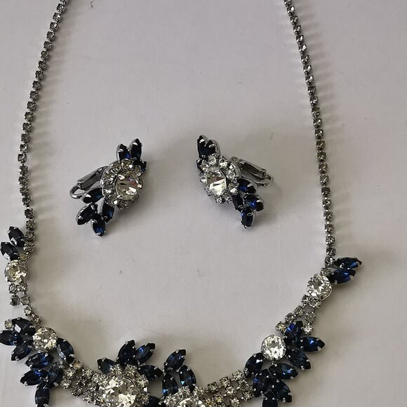 Vintage Sterling Jay Kel Rhinestone Necklace and Earring Set - Picture 13 of 15